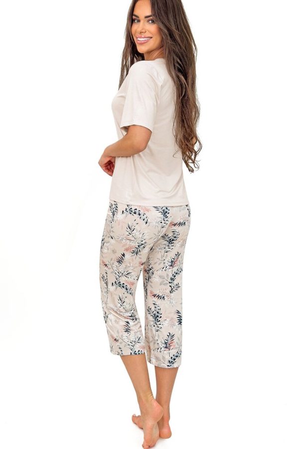 Beige Pyjama in Women`s Pyjamas, Sleepwear Sets with Spandex and Viscose