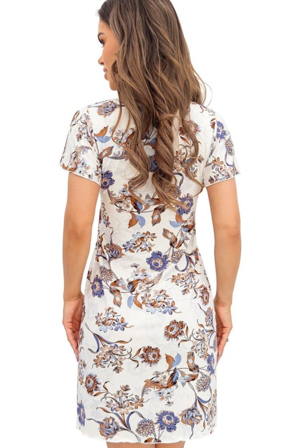 Beige Nightshirt in Nightgowns, Nighties, Sleep Shirts with Spandex and Viscose