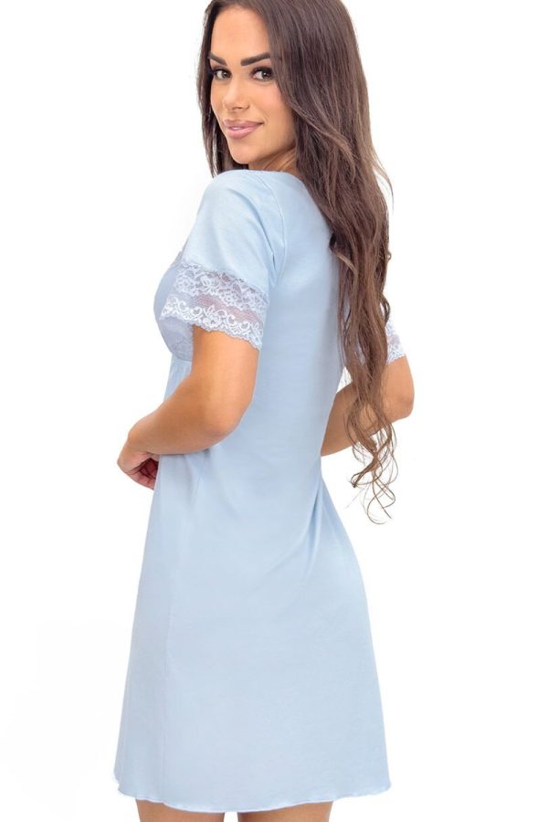 Blue Nightshirt in Nightgowns, Nighties, Sleep Shirts with Spandex and Viscose