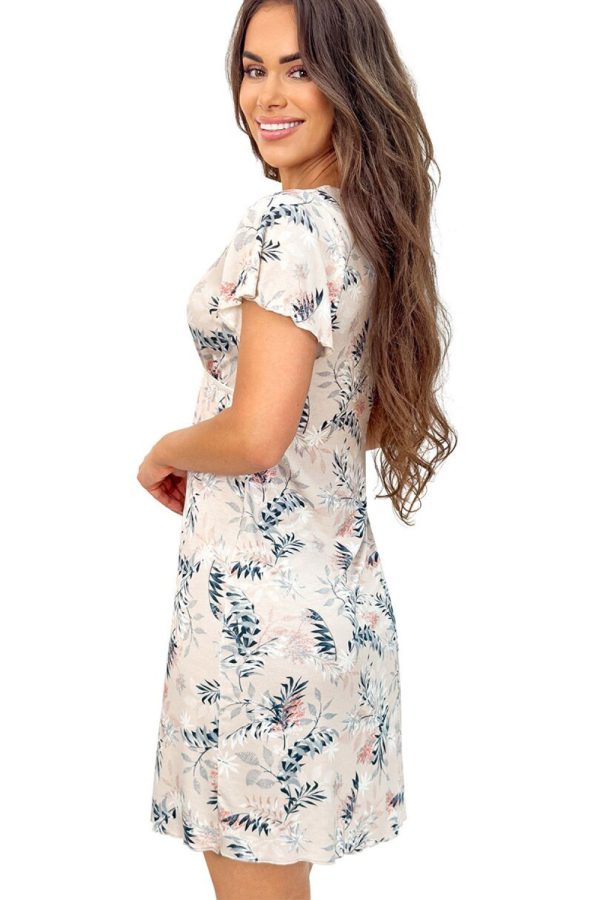 Beige Nightshirt in Nightgowns, Nighties, Sleep Shirts with Spandex and Viscose