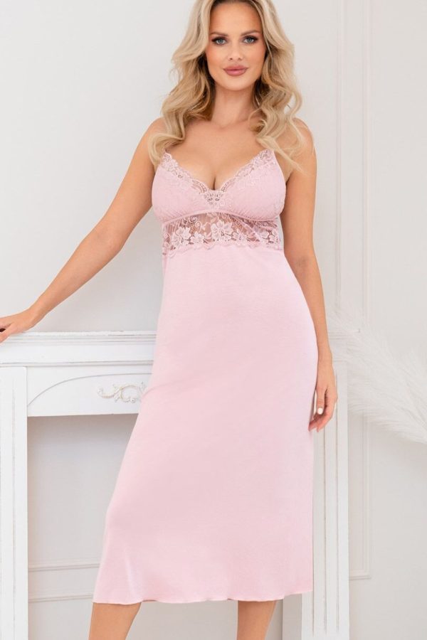 Pink Nightshirt in Nightgowns, Nighties, Sleep Shirts with Spandex and Viscose