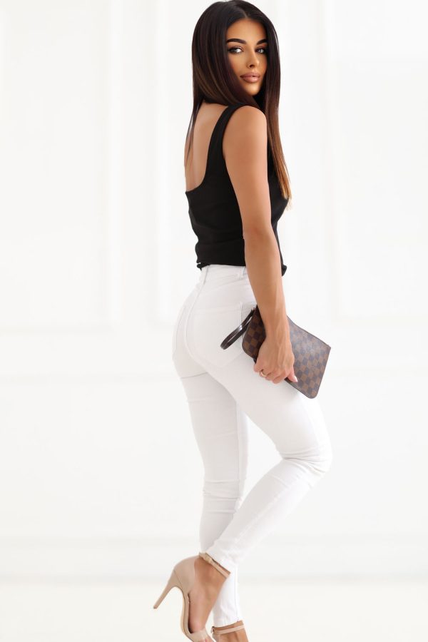 Black Top in Undershirts / Tops with Cotton and Spandex