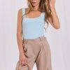 Blue Top in Undershirts / Tops with Cotton and Spandex