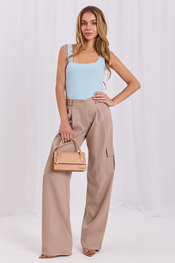 Blue Top in Undershirts / Tops with Cotton and Spandex