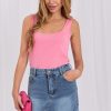 Pink Top in Undershirts / Tops with Cotton and Spandex