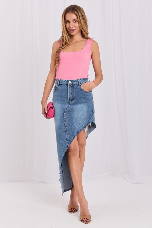 Pink Top in Undershirts / Tops with Cotton and Spandex