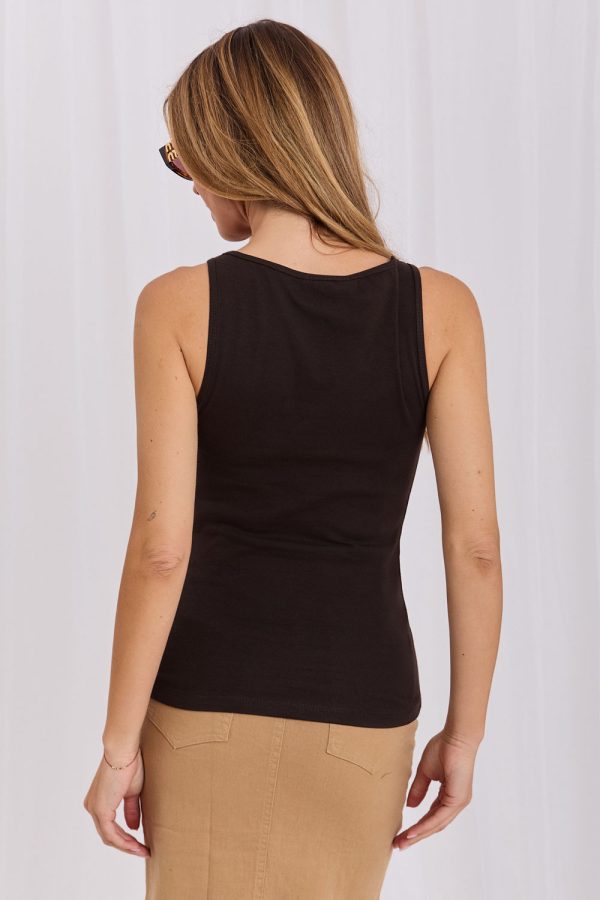 Brown Top in Undershirts / Tops of Cotton and Spandex for Adult Women from Oomph! 228657