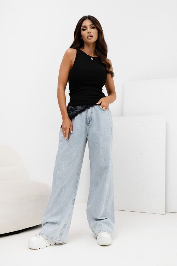 Black Top in Undershirts / Tops with Cotton and Spandex