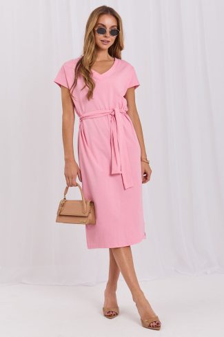 Pink Daydress in Day Dresses with Cotton and Spandex
