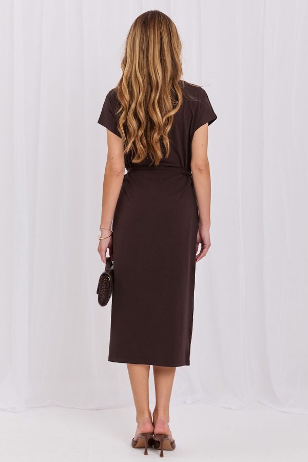 Brown Daydress in Day Dresses with Cotton and Spandex