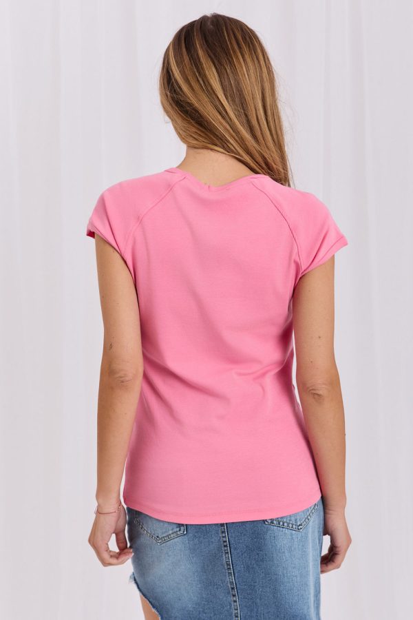 Pink T-shirt in Women`s Tops, T-shirts, Singlets with Cotton and Spandex