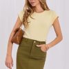 Yellow T-shirt in Women`s Tops, T-shirts, Singlets with Cotton and Spandex