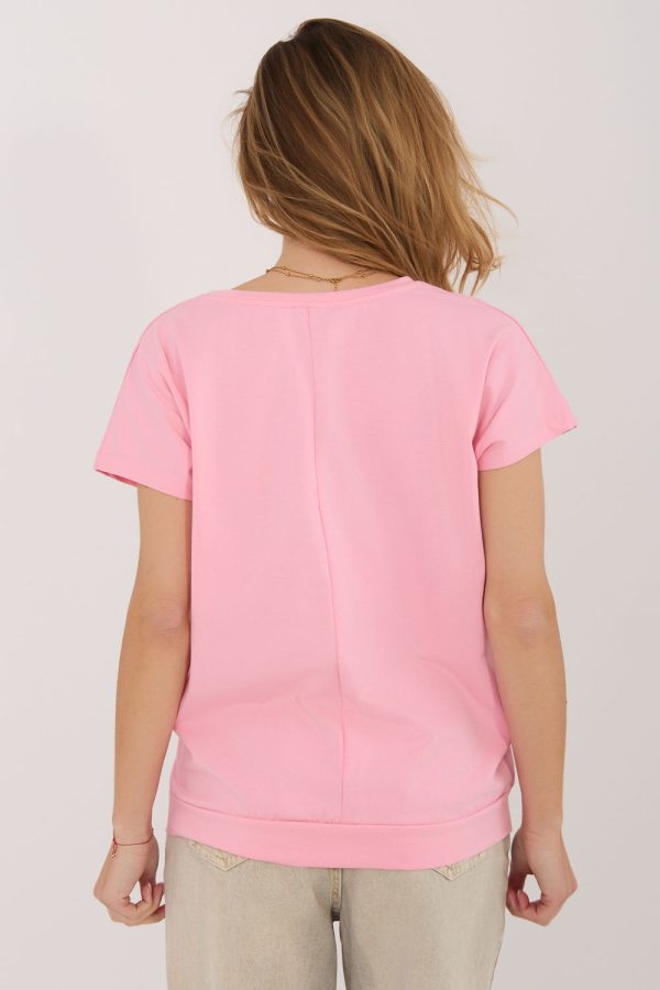 Pink Blouse in Women`s Blouses, Tunics with Cotton and Spandex