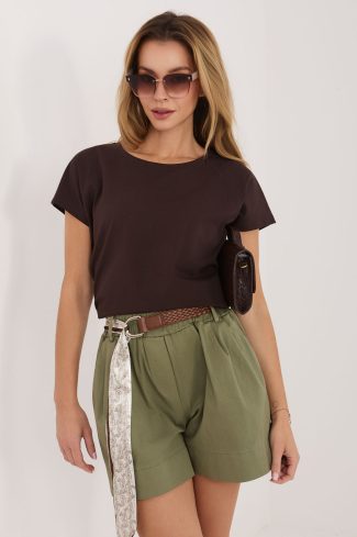 Brown Blouse in Women`s Blouses, Tunics with Cotton and Spandex
