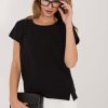 Black Blouse in Women`s Blouses, Tunics with Cotton and Spandex