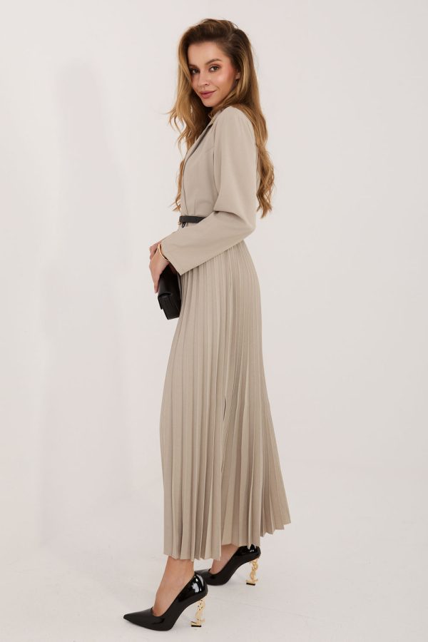 Beige Daydress in Day Dresses with Spandex, Polyester and Viscose