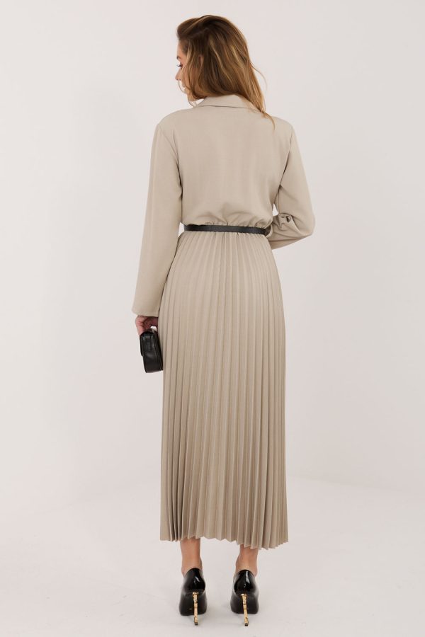 Beige Daydress in Day Dresses with Spandex, Polyester and Viscose