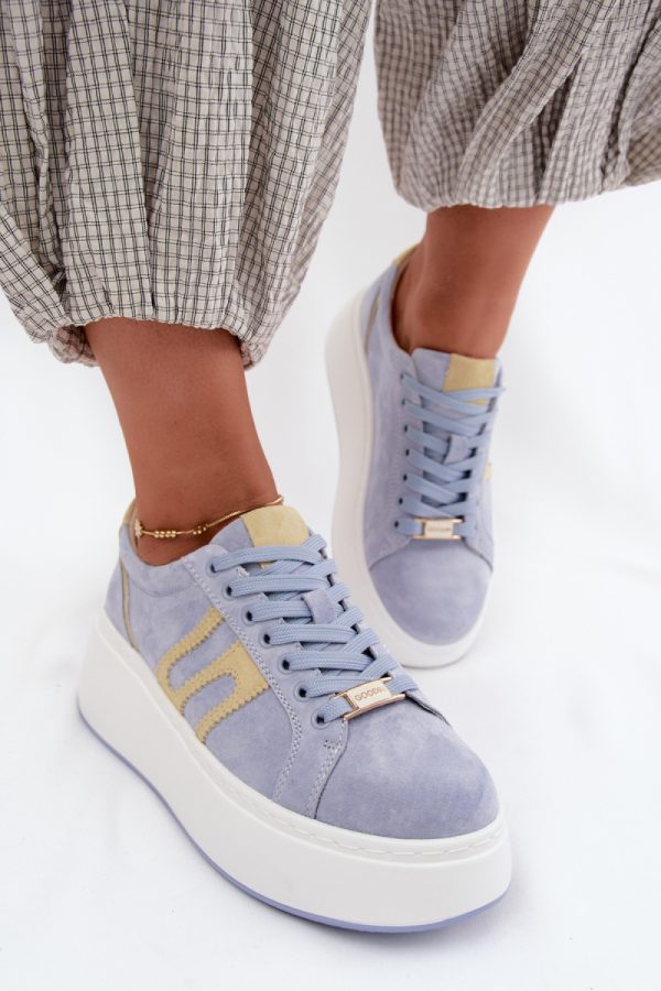 blue Platform sneakers model 228741 Step in style