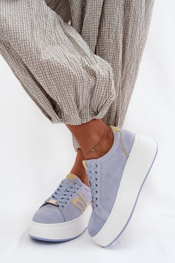 blue Platform sneakers model 228741 Step in style