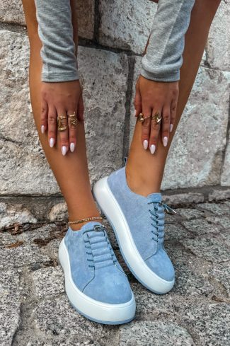 blue Platform sneakers model 228757 Step in style