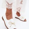 White Sandals in Sandals & Flip-Flops For Women with Fabric, Footbed and Heel Height