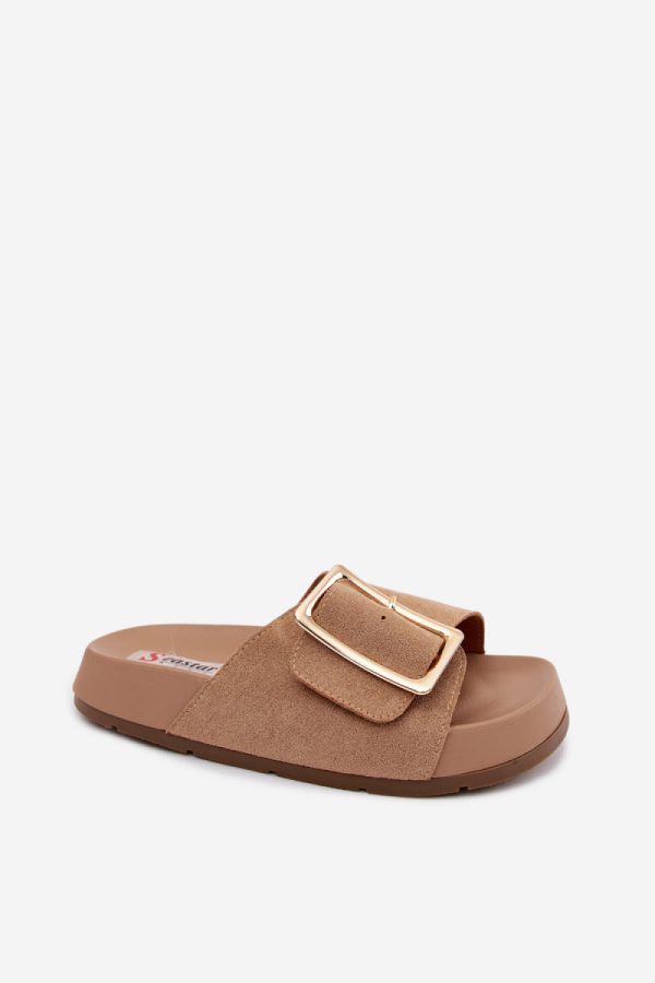 Beige Platform Sandals in Sandals & Flip-Flops For Women with Fabric, Footbed and Platform Height