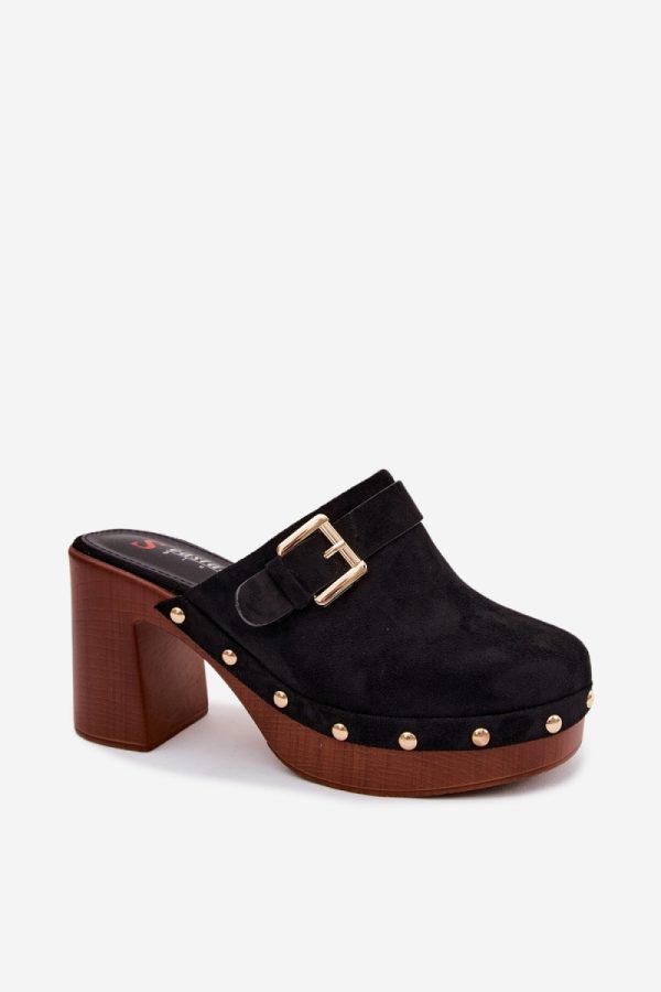 black Heeled sandals model 228787 Step in style