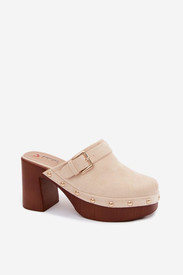 beige Heeled sandals model 228789 Step in style