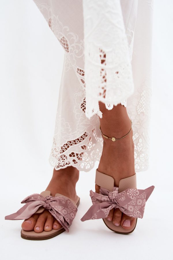 Beige Flip-flops in Sandals & Flip-Flops For Women with Fabric, Footbed and Heel Height