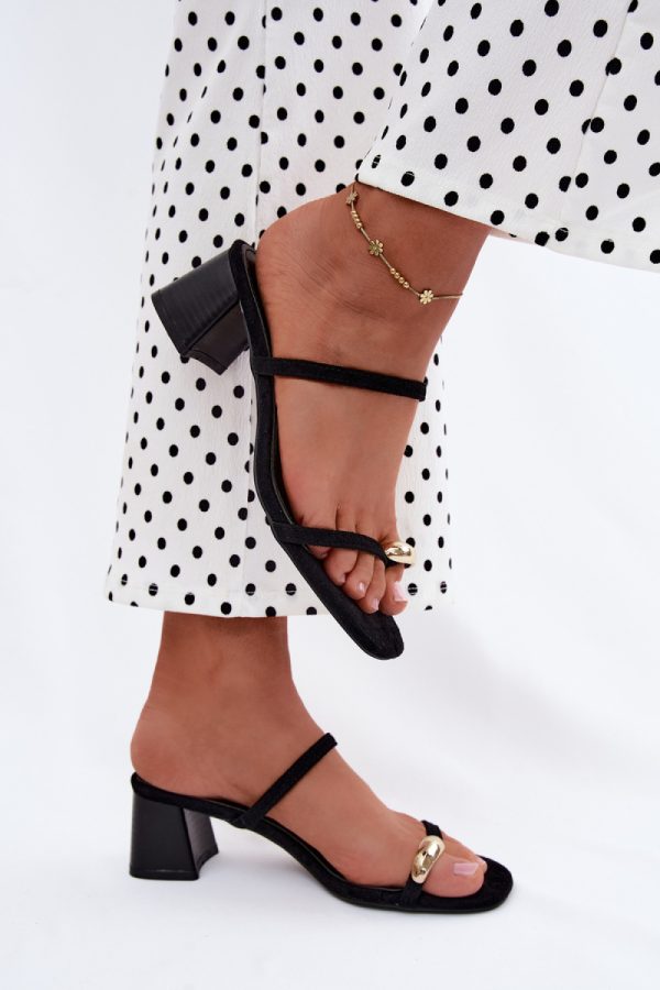 black Heeled sandals model 228793 Step in style