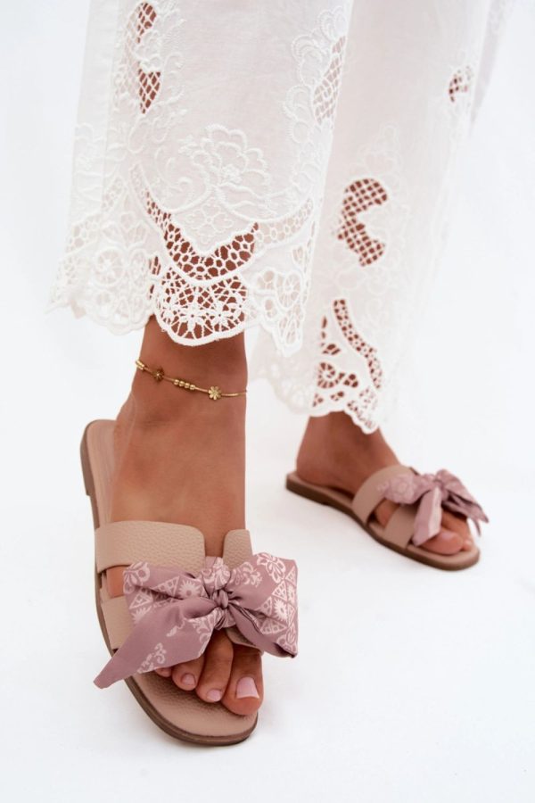 Beige Flip-flops in Sandals & Flip-Flops For Women with Fabric, Footbed and Heel Height