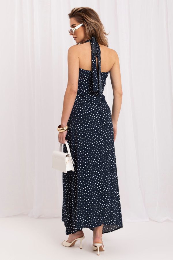Navy Blue Daydress in Day Dresses with Silk and Rayon