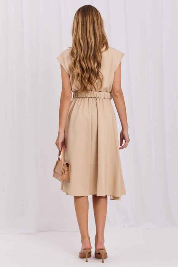 Beige Daydress in Day Dresses with Spandex and Polyester