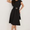 Black Daydress in Day Dresses with Spandex and Polyester