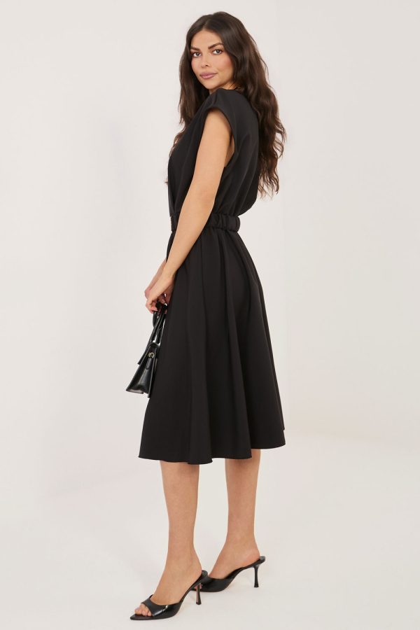Black Daydress in Day Dresses with Spandex and Polyester