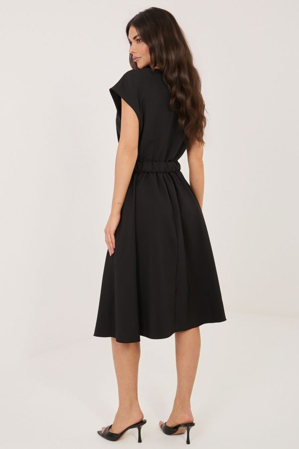 Black Daydress in Day Dresses with Spandex and Polyester