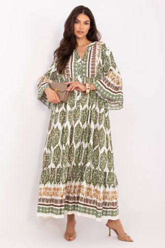 Green Daydress in Day Dresses with Polyamide and Viscose