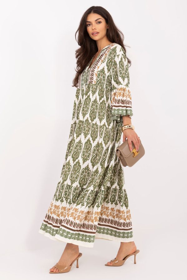 Green Daydress in Day Dresses with Polyamide and Viscose