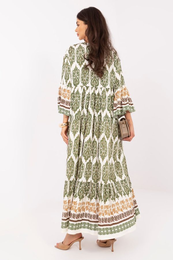 Green Daydress in Day Dresses with Polyamide and Viscose