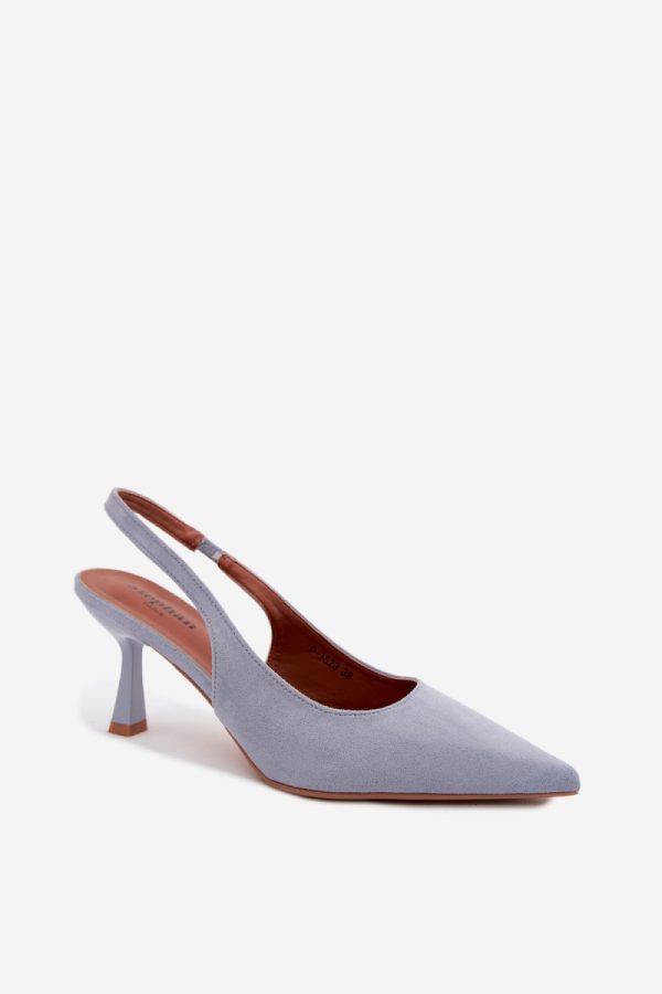Blue Heel Sandals in Sandals & Flip-Flops For Women with Fabric, Footbed and Heel Height