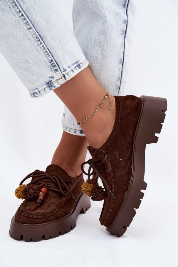 Brown Platform Shoes in Women`s Ankle Boots & Booties with Fabric, Footbed, Upper Height and Platform Height