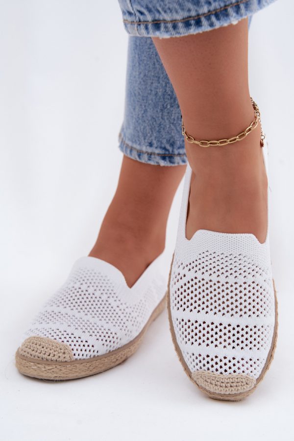 White Espadrille.Fabric, Footbed, Upper Height and Sole Height