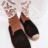 Black Espadrille in Ballet Flats, Ballet Pumps For Women with Fabric, Footbed, Upper Height and Sole Height