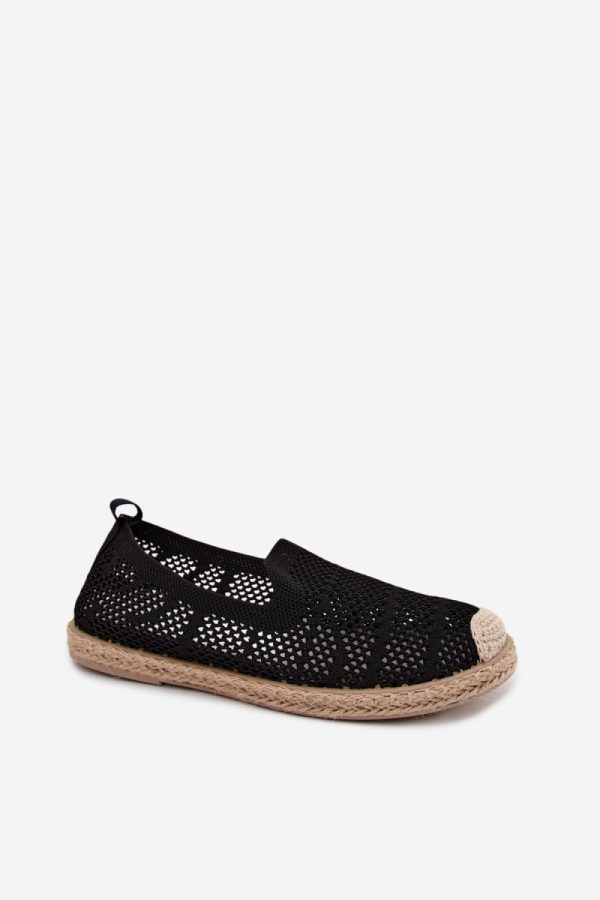 Black Espadrille in Ballet Flats, Ballet Pumps For Women with Fabric, Footbed, Upper Height and Sole Height