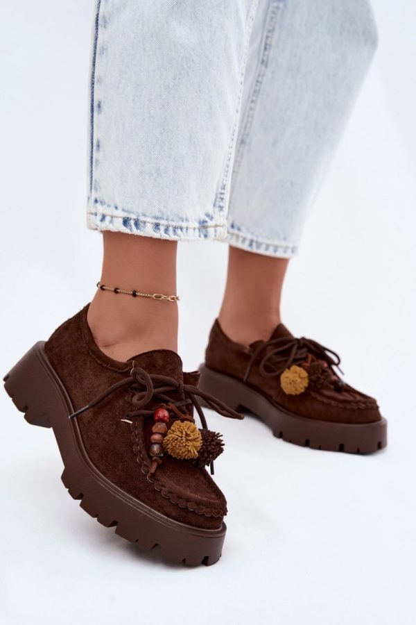 Brown Platform Shoes in Women`s Ankle Boots & Booties with Fabric, Footbed, Upper Height and Platform Height