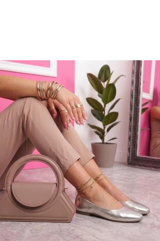 Grey Ballet Flats..Fabric, Footbed and Heel Height