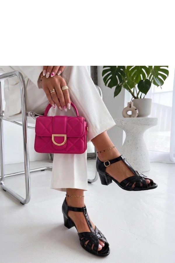 Black Heel Sandals in Sandals & Flip-Flops For Women with Fabric, Footbed and Heel Height