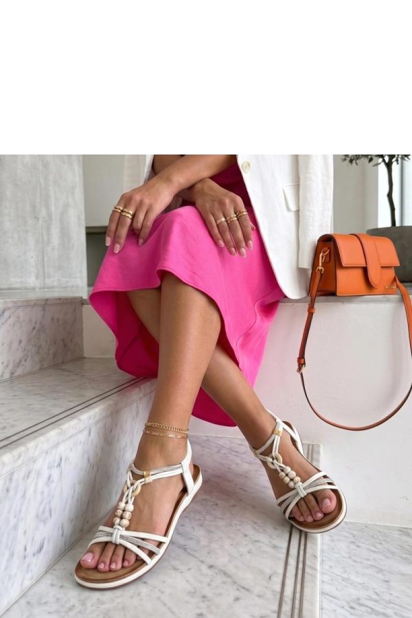 White Sandals in Sandals & Flip-Flops For Women with Fabric and Footbed