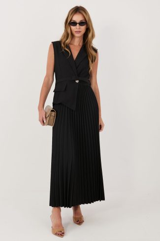 1128702 Black Daydress in Day Dresses with Spandex, Polyester and Viscose