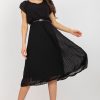 Black Daydress in Day Dresses with Spandex and Polyester